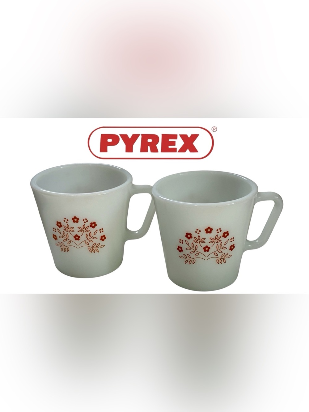 VINTAGE PYREX COFFEE CUP BUNDLE MILK GLASS SUMMER IMPRESSIONS